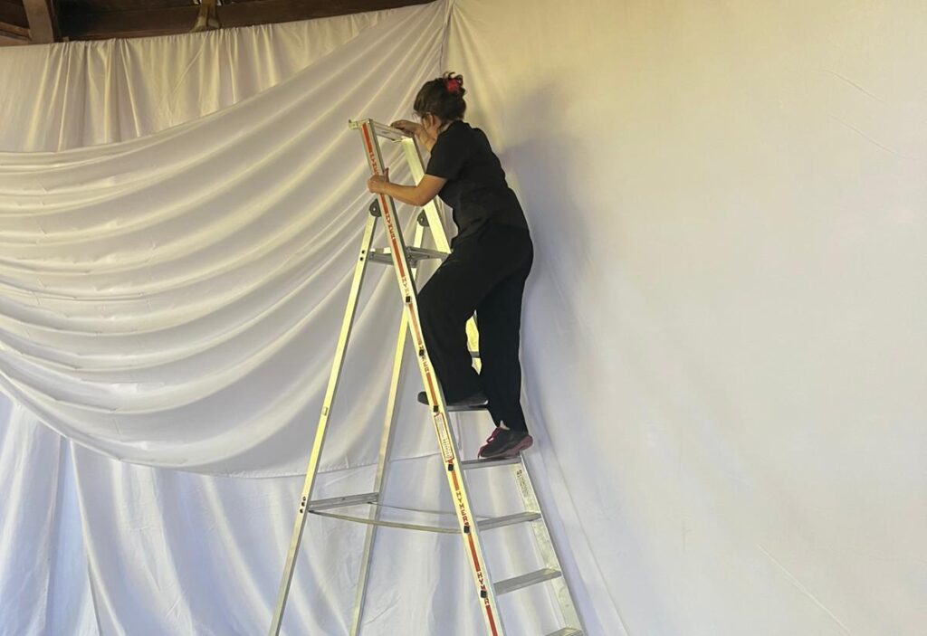 Instalación telas para bodas