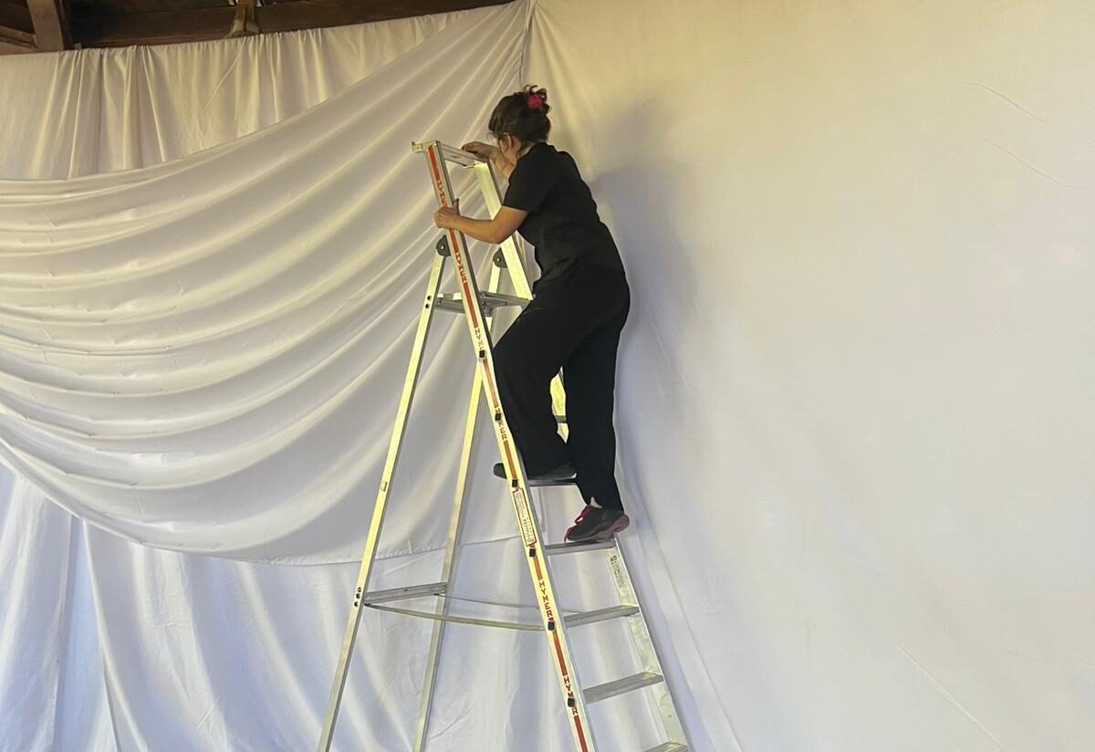 Instalación telas para bodas